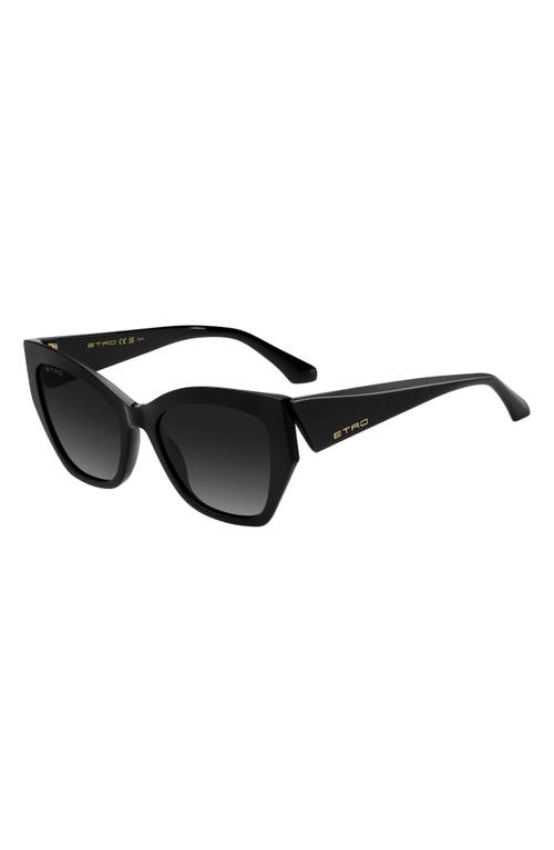 Etro 55mm Rectangular Cat Eye Sunglasses In Black