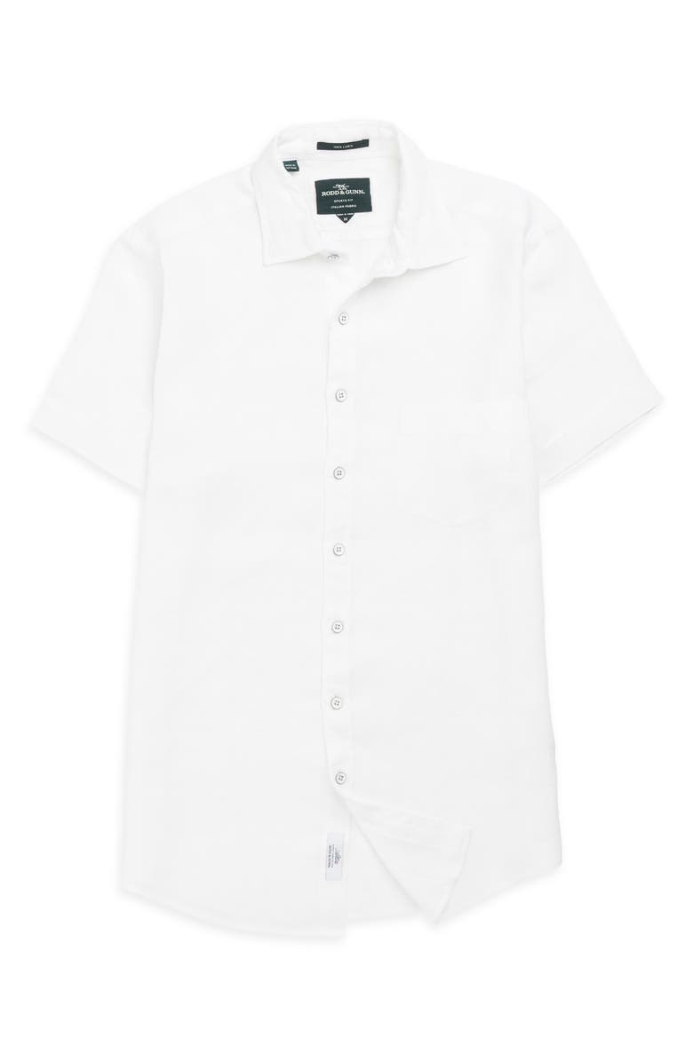 Rodd & Gunn Palm Beach Sports Fit Short Sleeve Linen Button-Up Shirt, Alternate, color, Snow