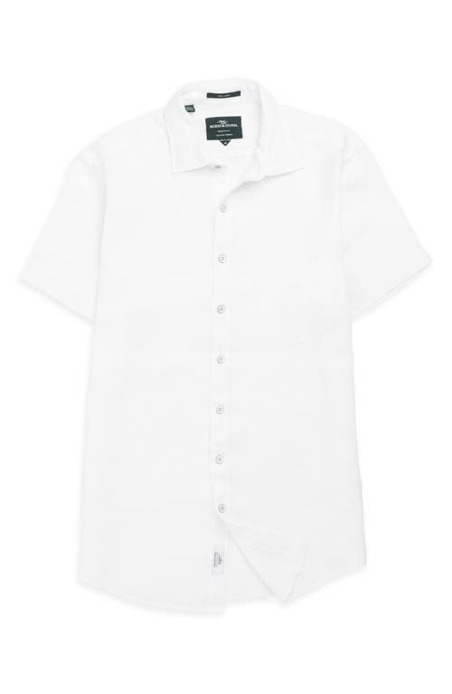 Rodd & Gunn Palm Beach Sports Fit Short Sleeve Linen Button-up Shirt In Snow
