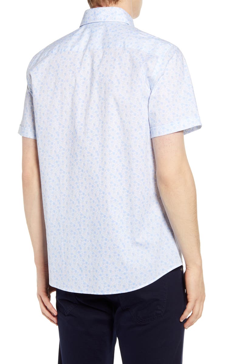 Brax Kelly Hi-Flex Modern Fit Floral Short Sleeve Button-Up Shirt, Alternate, color, 