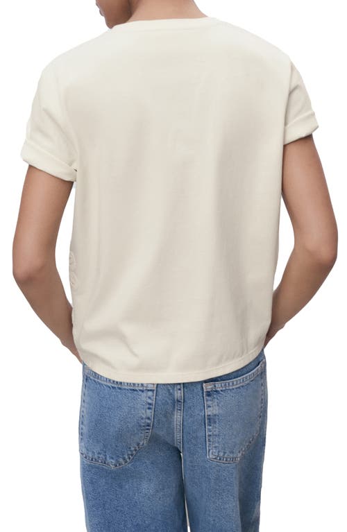 Mango Floral Embroidered Cotton T-shirt In Multi