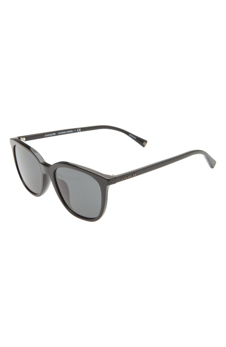 COACH 55mm Square Sunglasses, Alternate, color, Black Grey Solid