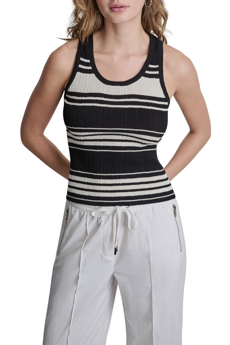Stripe Sweater Tank, Main, color, BLACK/ COCONUT