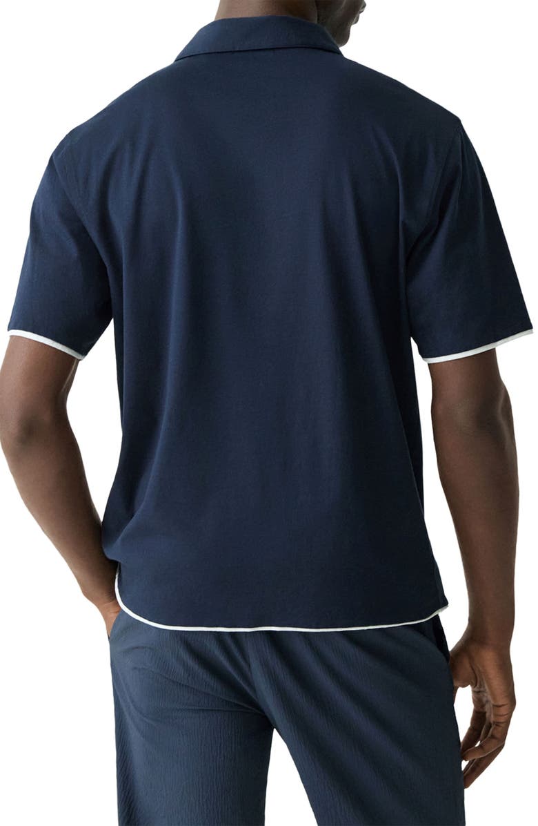 Theory Layered Pima Cotton Polo, Alternate, color, Baltic/ White