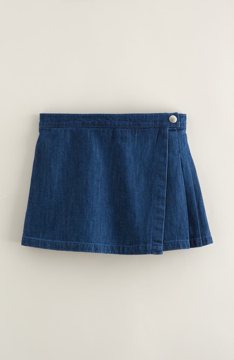Nordstrom Kids' Chambray Pleated Skort, Main, color, Sapphire Blue Wash