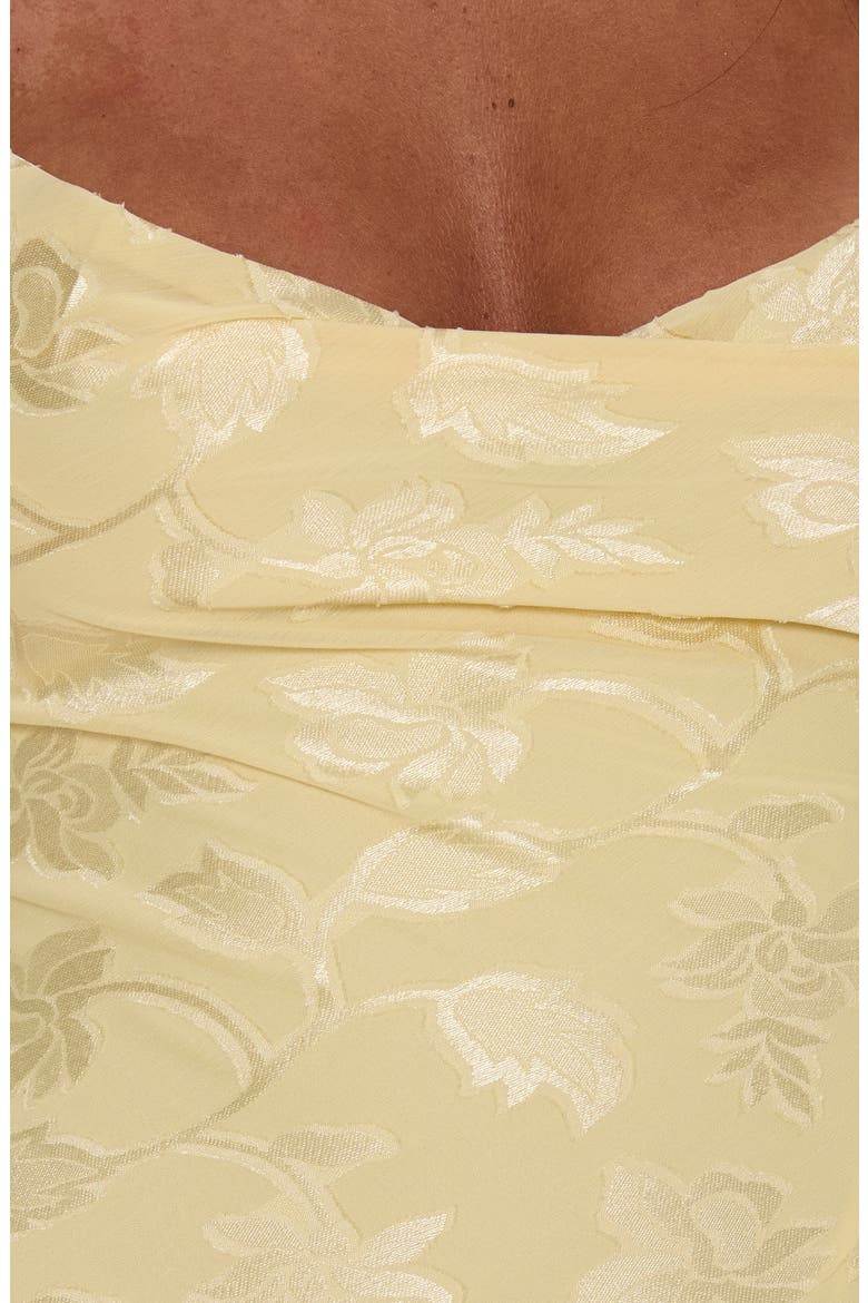 Celena Floral Burnout Gown, Alternate, color, LEMON