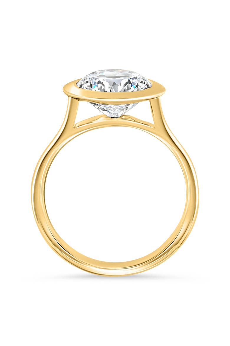 Certified 3.02Ct Portuguese Cut Bezel Diamond Engagement Ring Gold Lab Grown, Alternate, color, 14k Yellow Gold