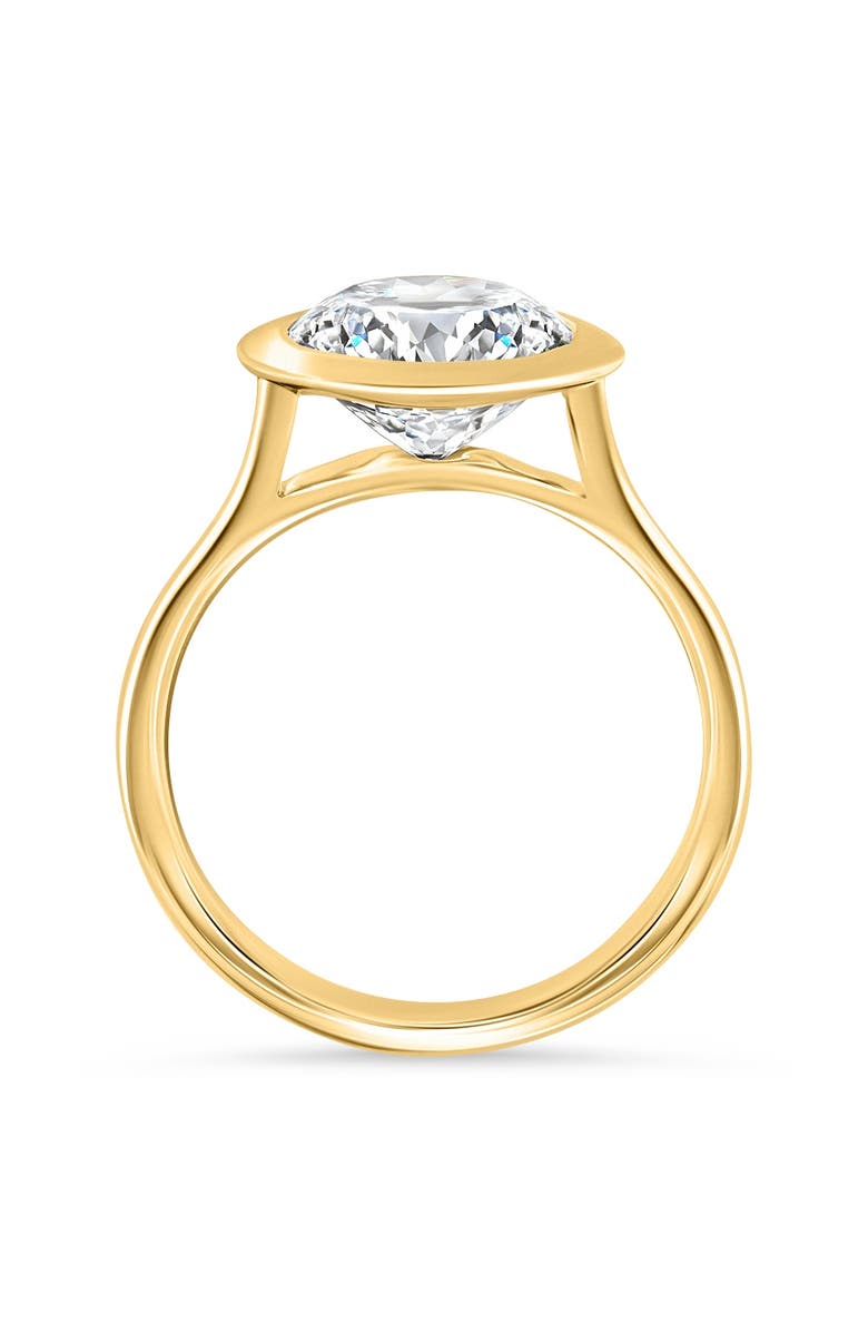 Bliss Diamond Certified 3.02Ct Portuguese Cut Bezel Diamond Engagement Ring Gold Lab Grown, Alternate, color, 14K Yellow Gold