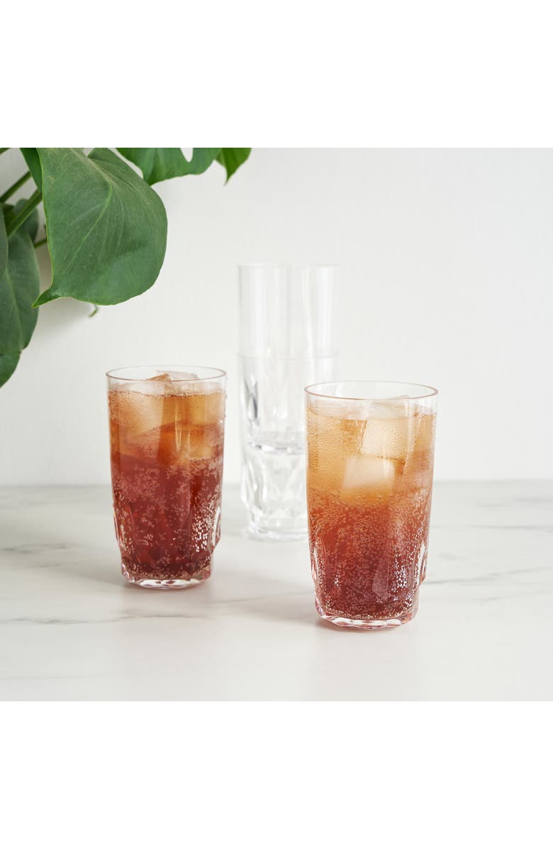 Viski Shatterproof Acrylic Highball Tumblers Set of 4, Alternate, color, Clear
