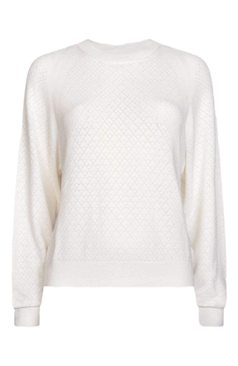 Saint + Sofia Diamond Knit Sweater, Alternate, color, White