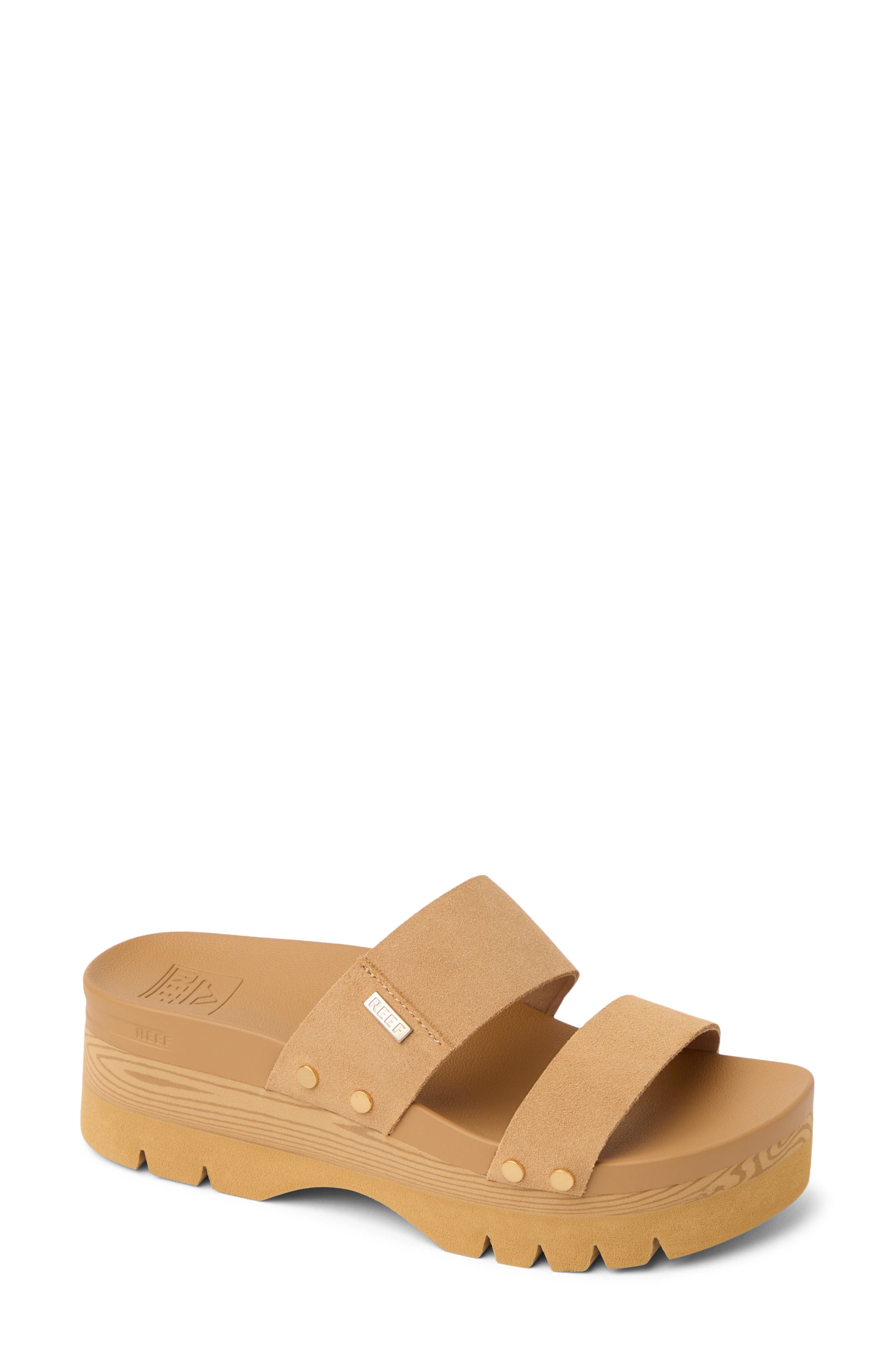 Reef Vista Higher Cleo Platform Sandal, Main, color, Tan Suede