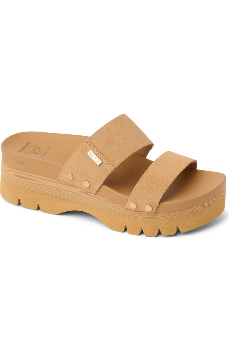 Reef Vista Higher Cleo Platform Sandal, Main, color, Tan Suede