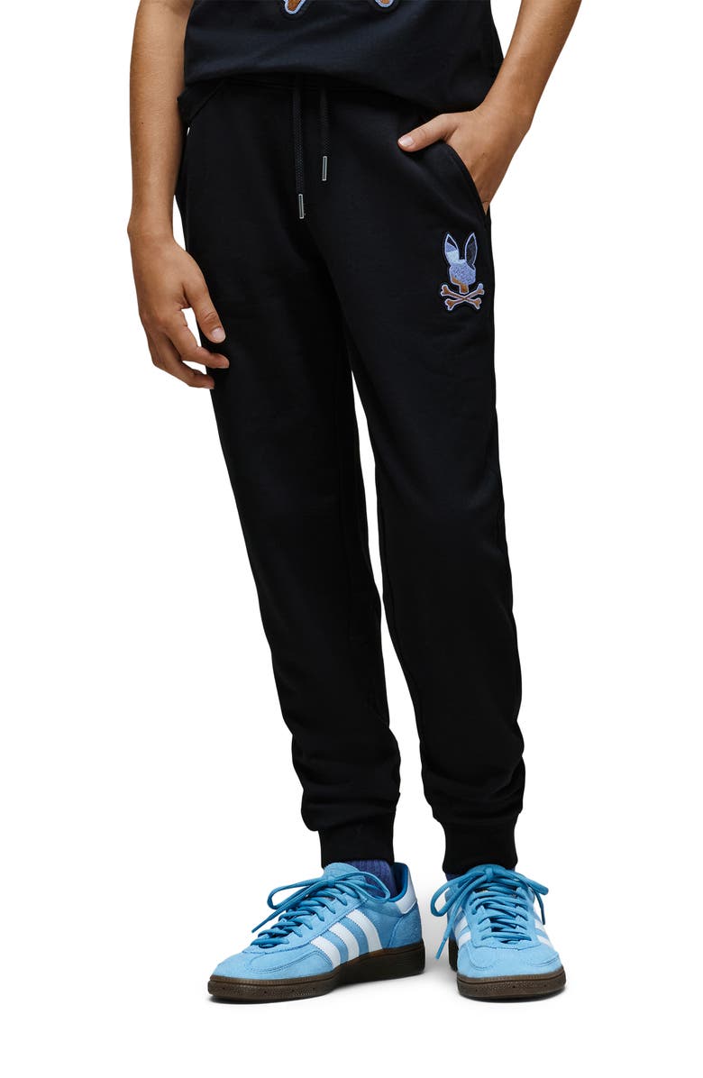 Psycho Bunny Kids' Dante Embroidered Graphic Sweatpants, Alternate, color, Black