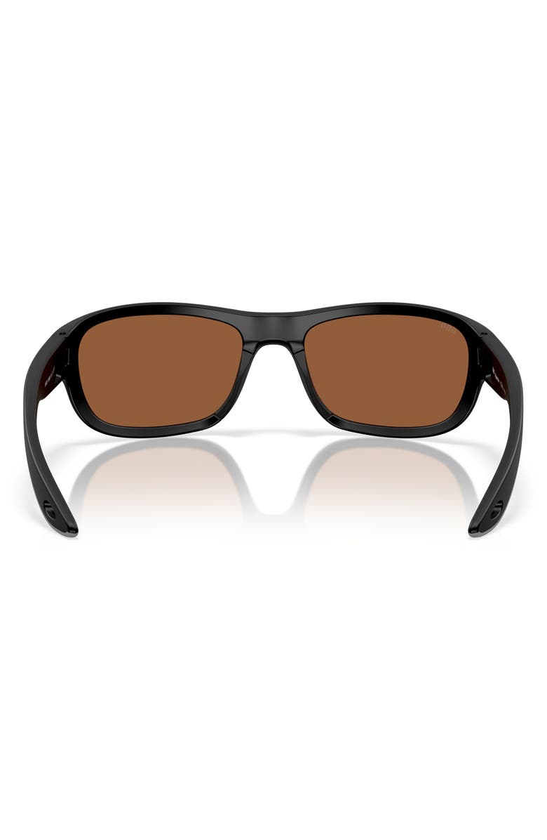 Costa Del Mar Clipperton 58mm Polarized Rectangular Sunglasses, Alternate, color, Black/ Copper Silver 580G