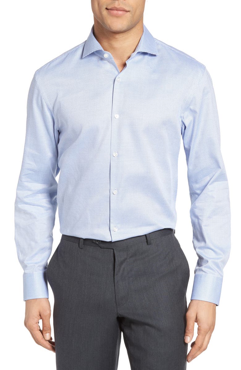 BOSS Mark Sharp Fit Geometric Dress Shirt, Main, color, 