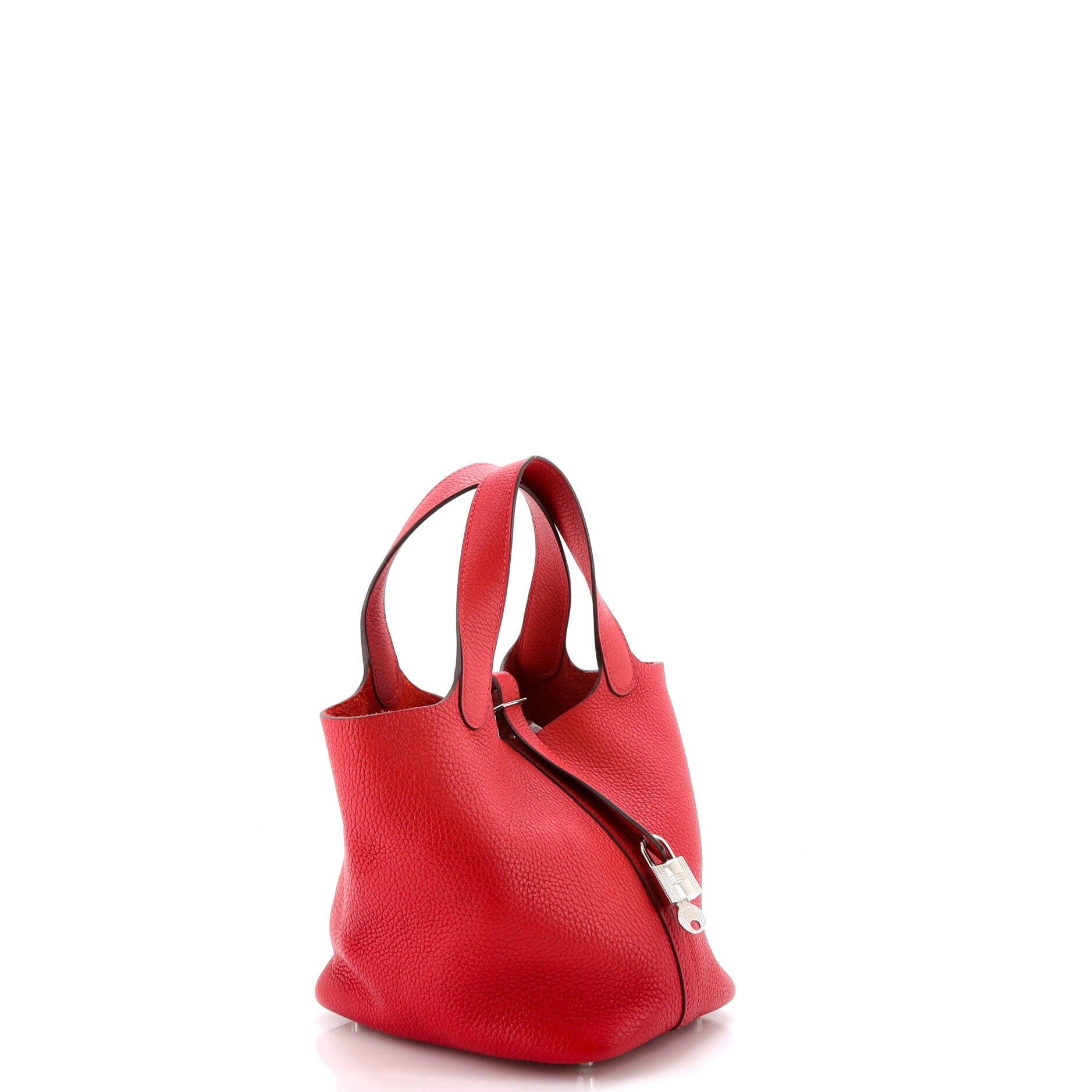 Pre-Owned Hermes Picotin Lock Bag Clemence PM, Alternate, color, Rouge Casaque