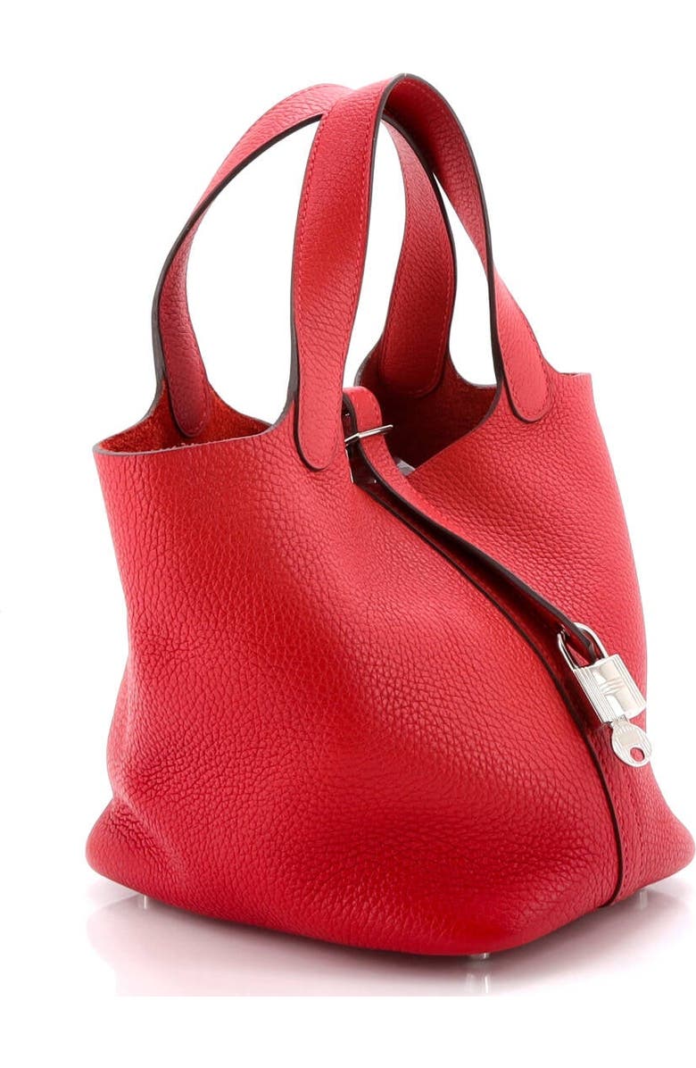 Pre-Owned Hermes Picotin Lock Bag Clemence PM, Alternate, color, Rouge Casaque