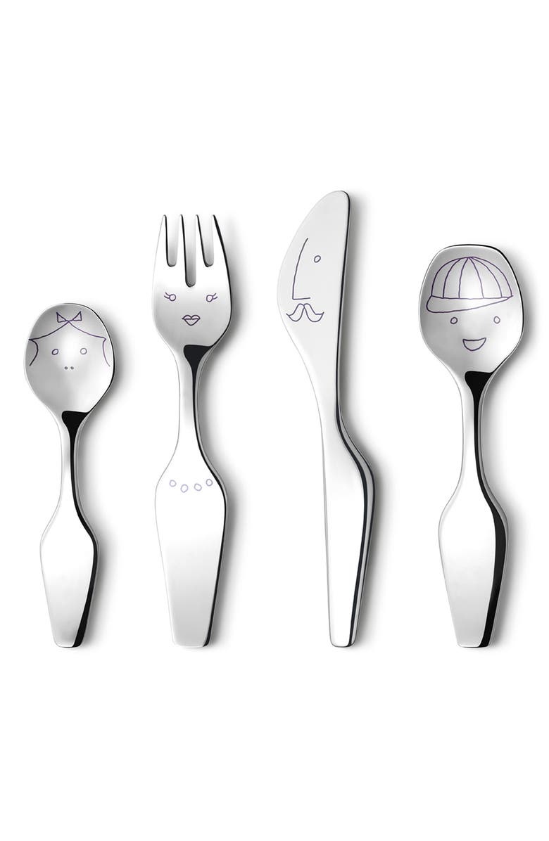 Georg Jensen Alfredo The Twist Family 4-Piece Cutlery Set, Main, color, Silver