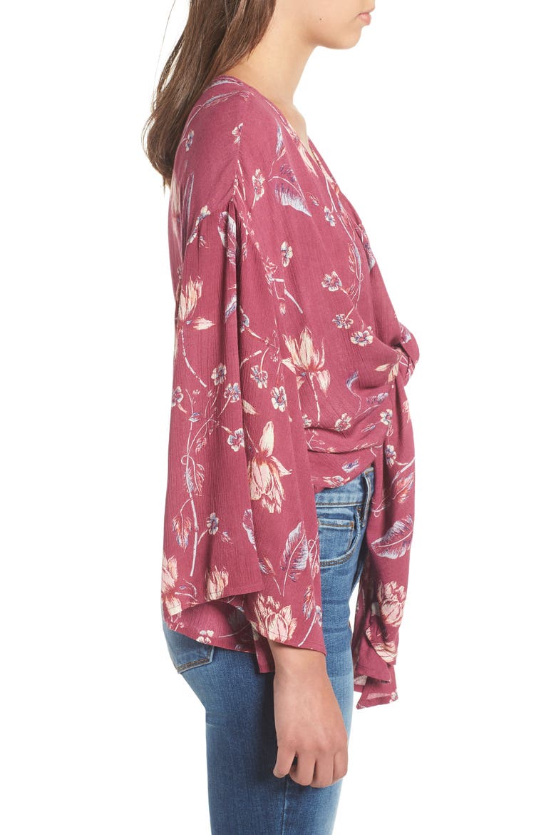 Sometimes Yours Knot Front Top, Alternate, color, VINTAGE PLUM