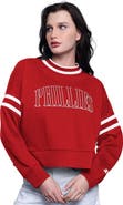 STARTER Women's Starter Red Philadelphia Phillies Power Play Cropped Pullover Sweatshirt