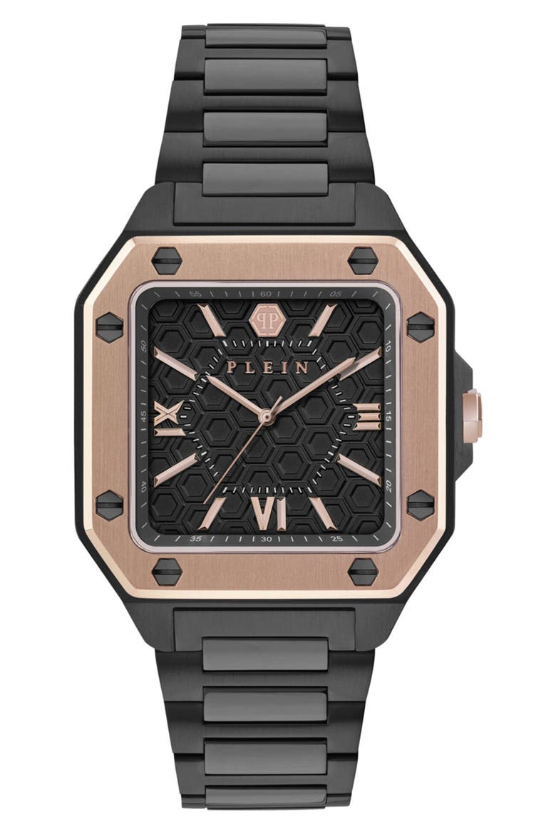 Edge Two-Tone Bracelet Watch, 42mm, Main, color, IP BLACK