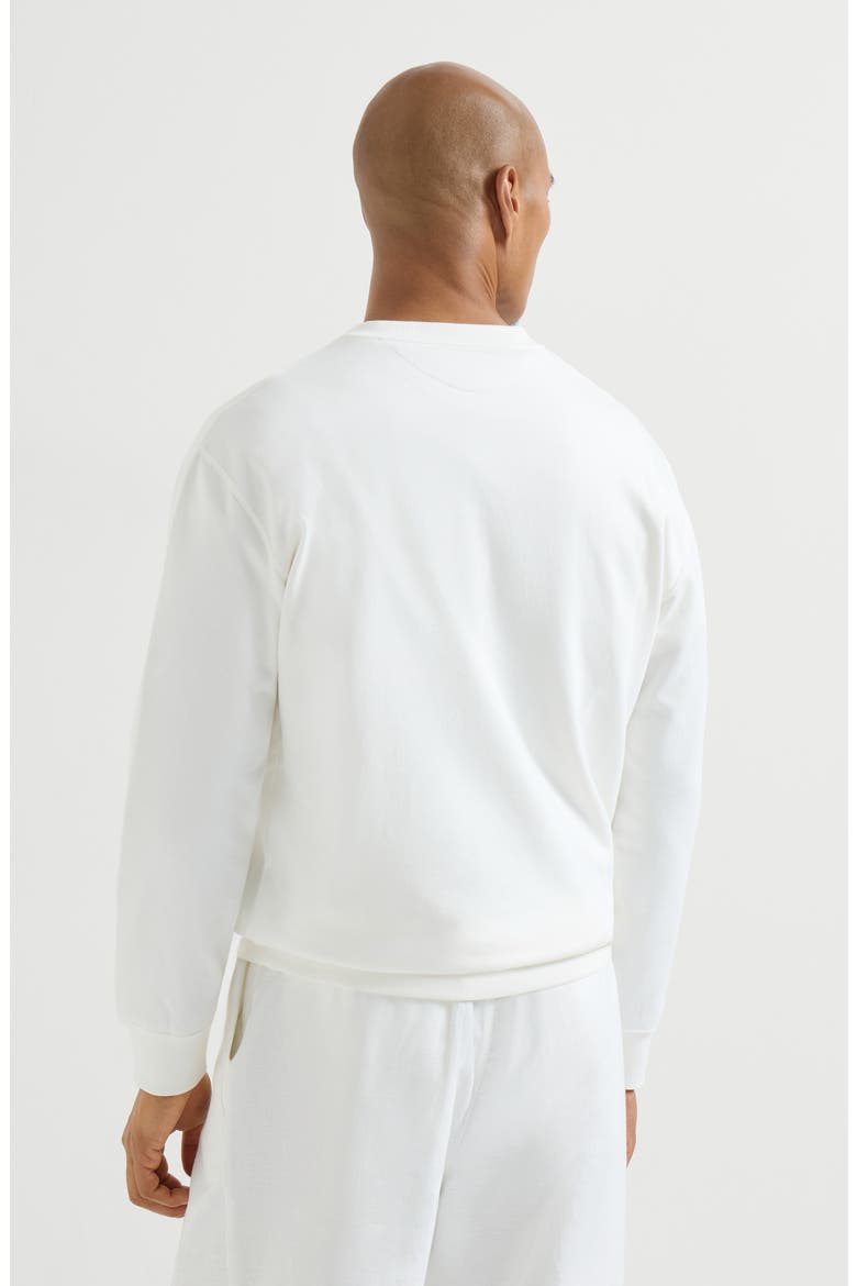 Cotton French terry sweatshirt, Alternate, color, Off-White