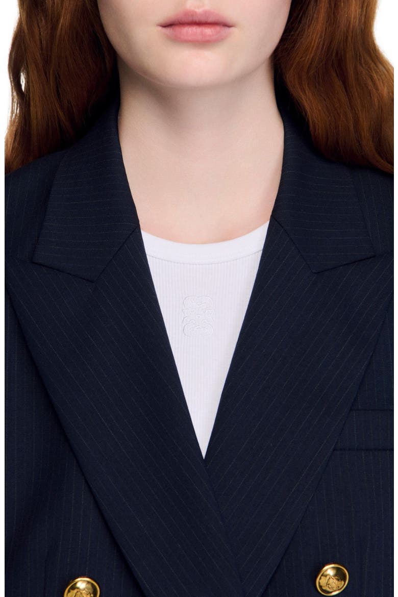 Pinstripe jacket, Alternate, color, Navy blue