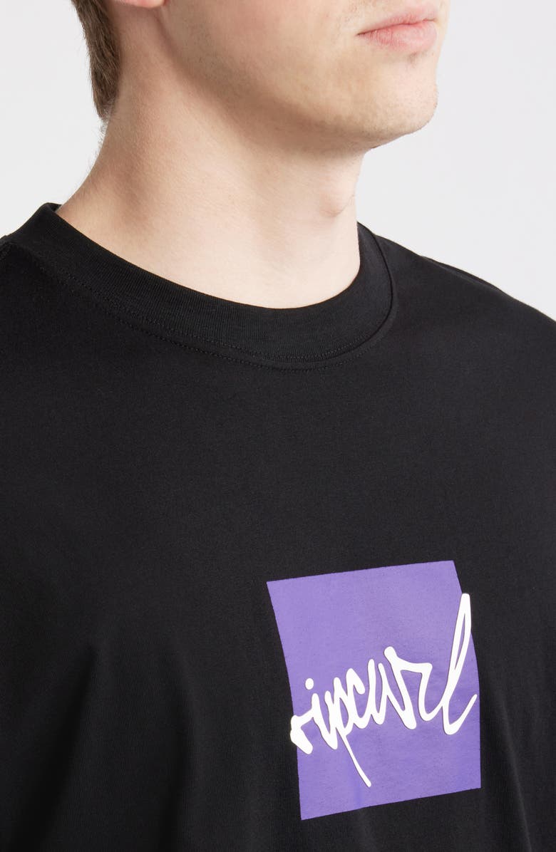 Rip Curl Rip Script Icon Organic Cotton Graphic T-Shirt, Alternate, color, Black