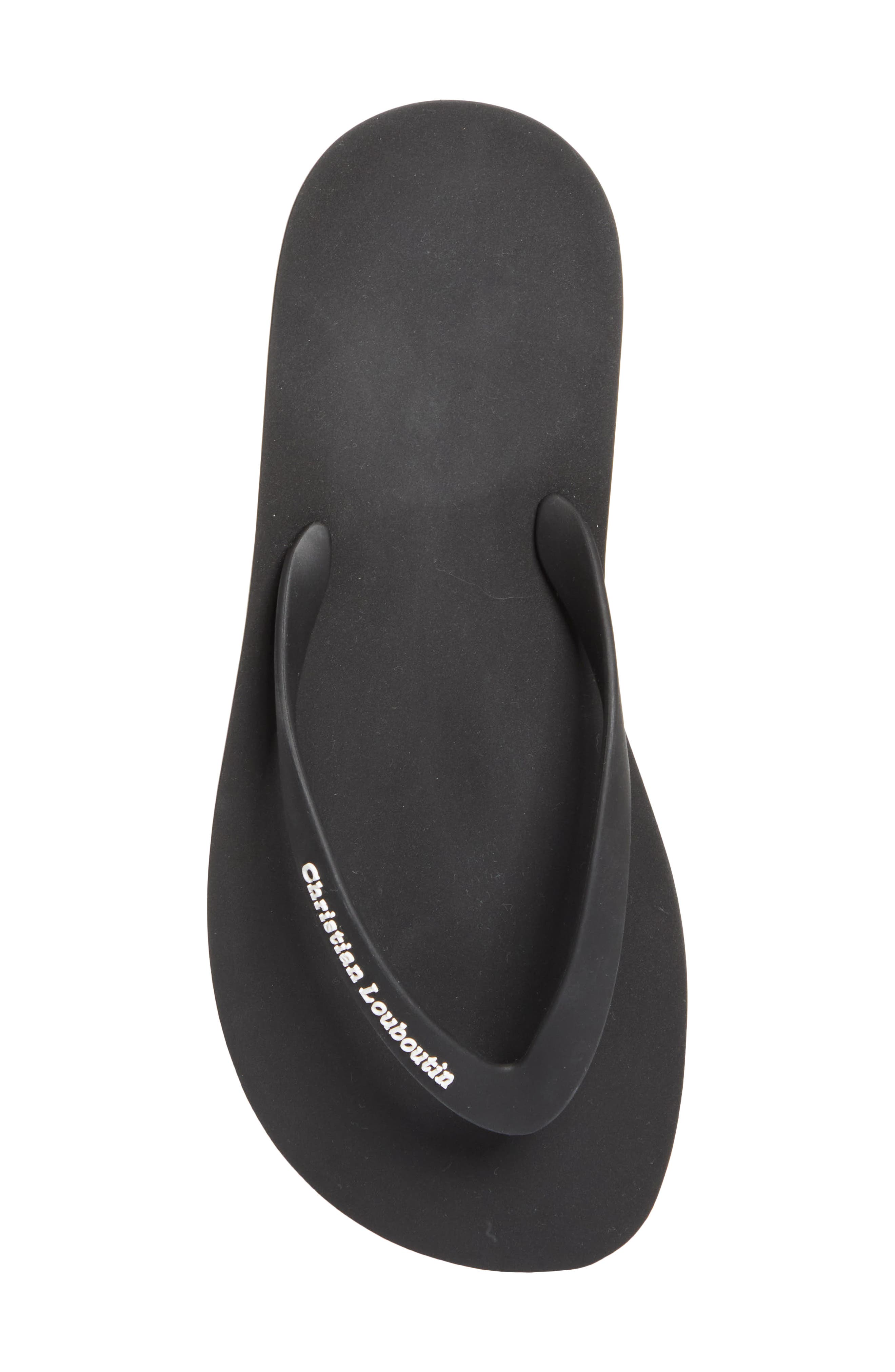 Christian Louboutin Logo Embossed Rubber Flip Flop, Alternate, color, Bk01-Black