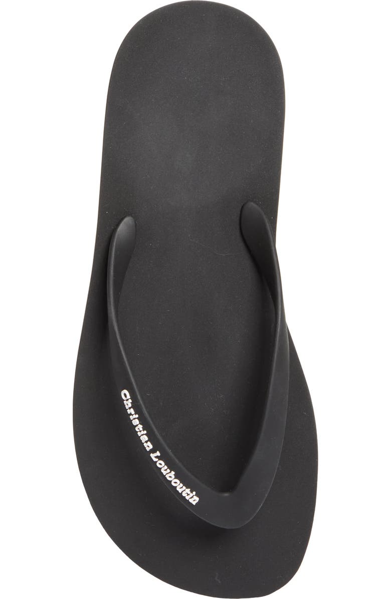 Christian Louboutin Logo Embossed Rubber Flip Flop, Alternate, color, Bk01-Black