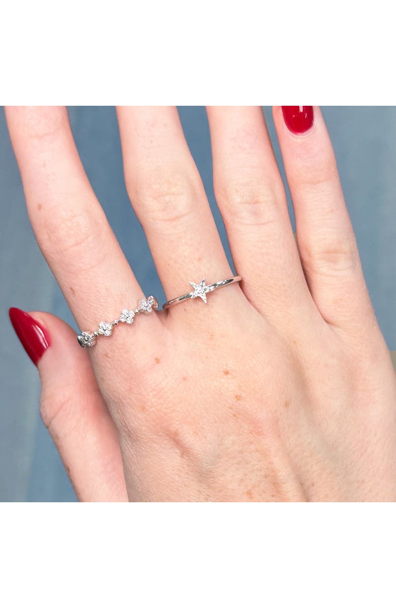 The Lovery Fine Jewelry Diamond Star Ring, Alternate, color, White Gold