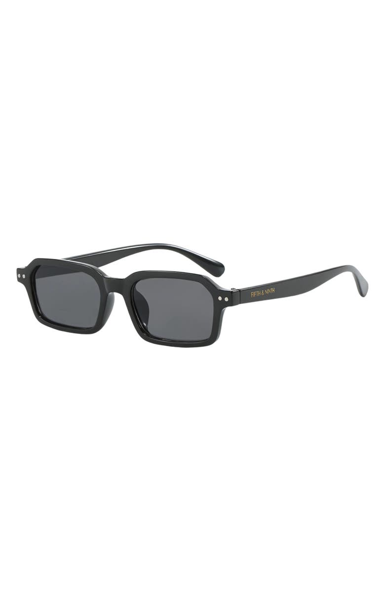 Fifth & Ninth Cali 49mm Polarized Aviator Sunglasses, Alternate, color, Black / Black