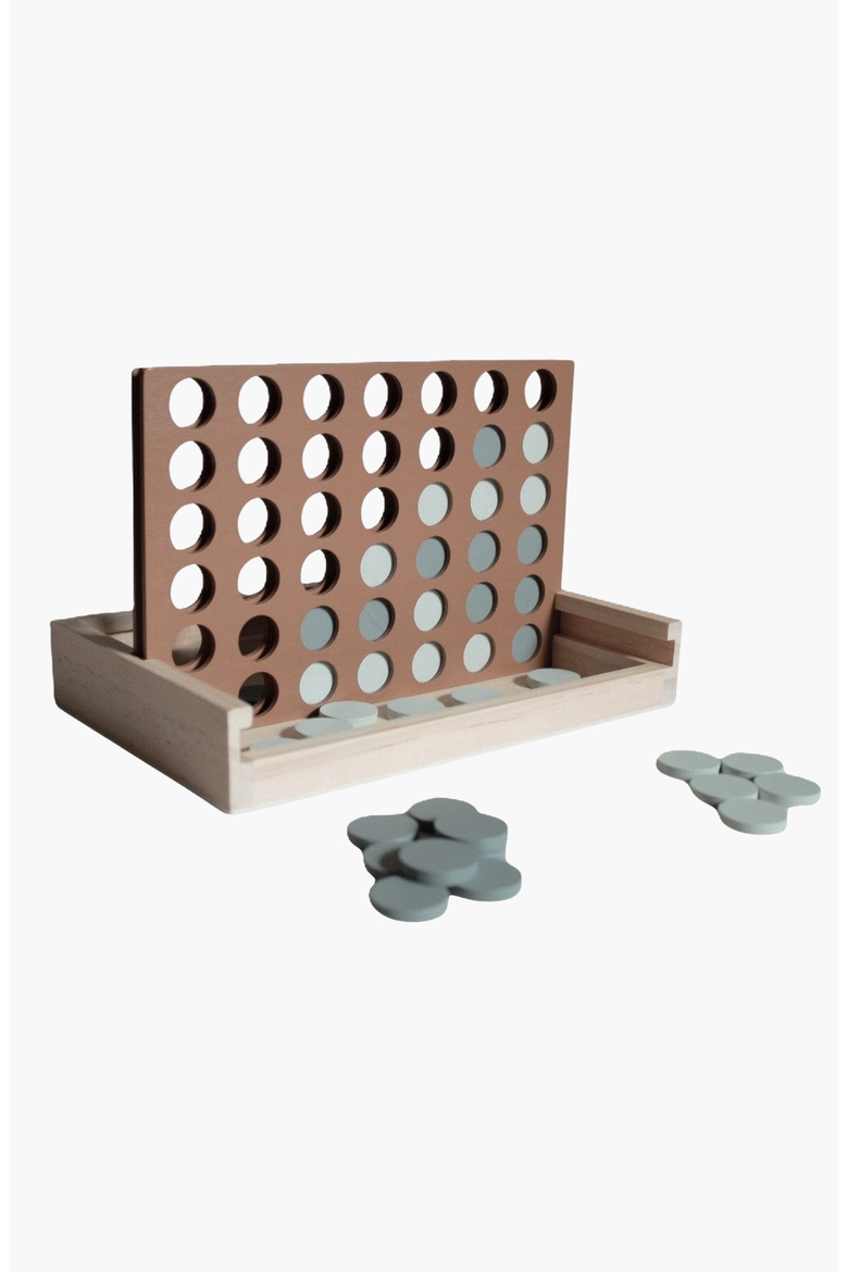 Wooden Four in a Row Game, Main, color, Dusty Blue