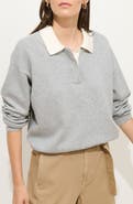 Alex Mill Bond St. Contrast Collar Cotton & Cashmere Polo Sweater