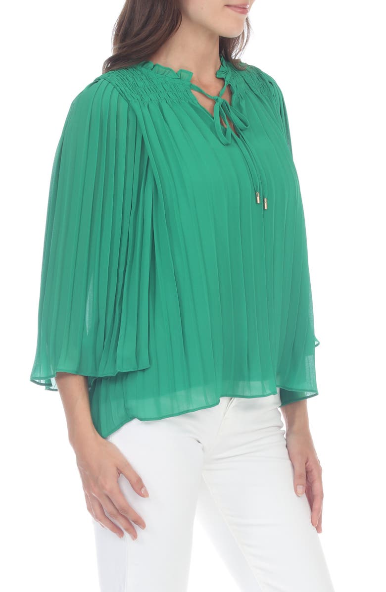 RAIN AND ROSE Pleated Top, Alternate, color, Green