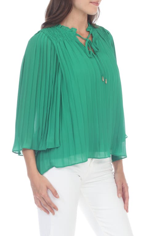 Shop Rain And Rose Pleated Top In Green