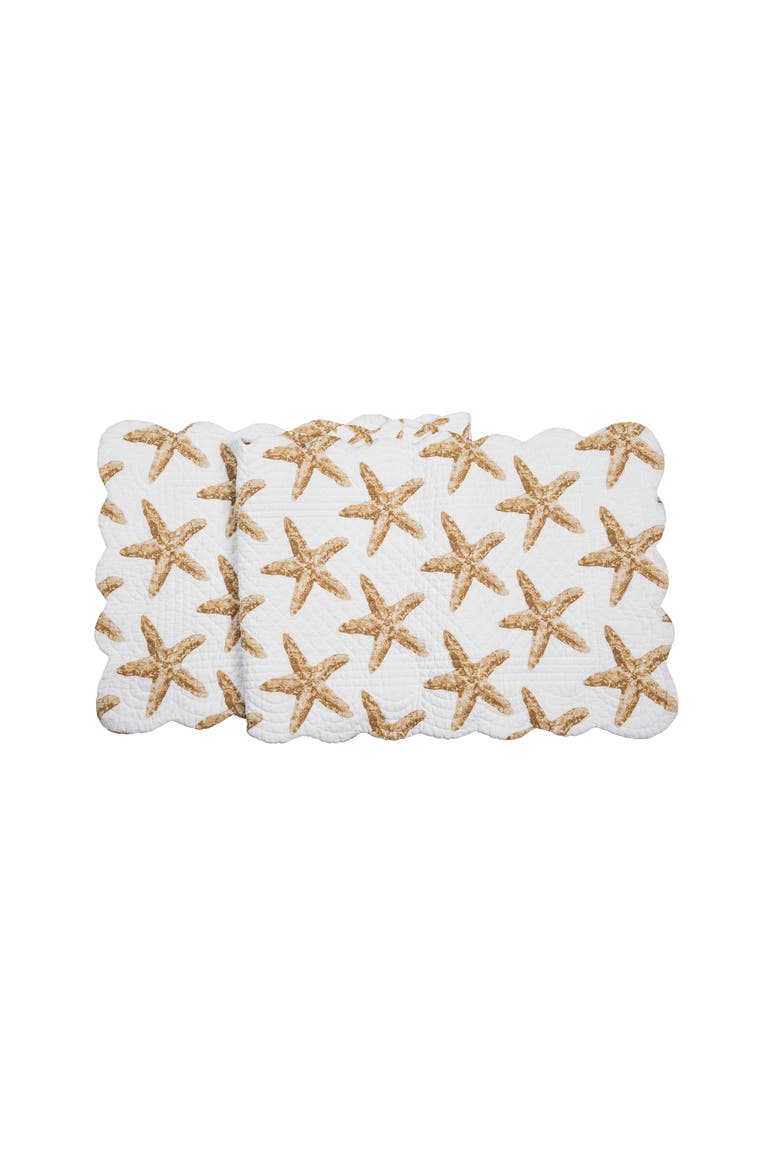 Sandbridge Stars Dining Table Runner, Main, color, White