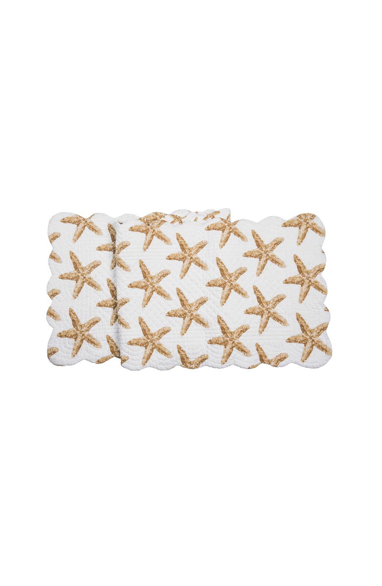 C&F Home Sandbridge Stars Dining Table Runner, Main, color, White