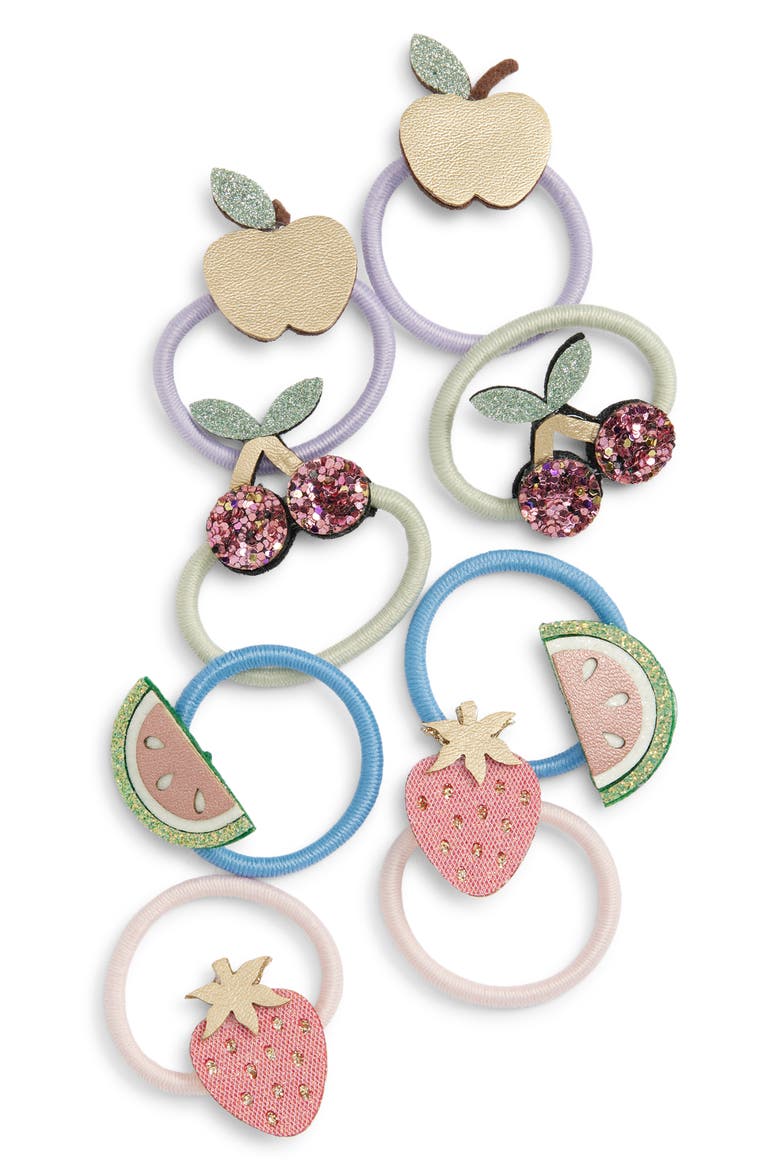 Kids' Fruit Salad 8-Pack Ponytail Holders, Main, color, PINK