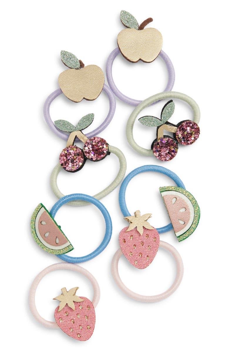Mimi & Lula Kids' Fruit Salad 8-Pack Ponytail Holders, Main, color, Pink