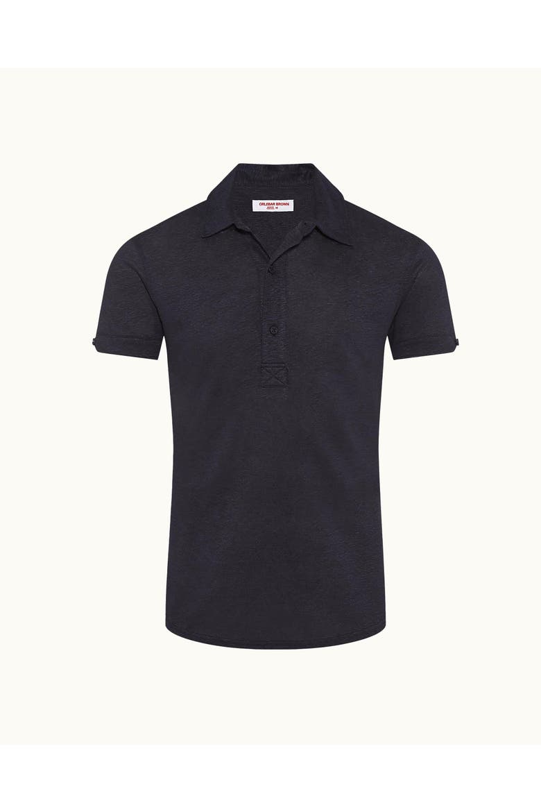 Sebastian Linen Tailored Fit Linen Polo Shirt, Alternate, color, Navy