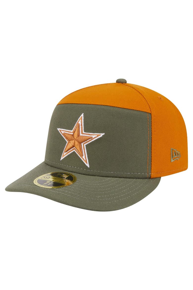 Men's New Era Olive/Brown Dallas Cowboys 2-Tone Color Pack Split Panel 59FIFTY Fitted Hat, Main, color, Olive