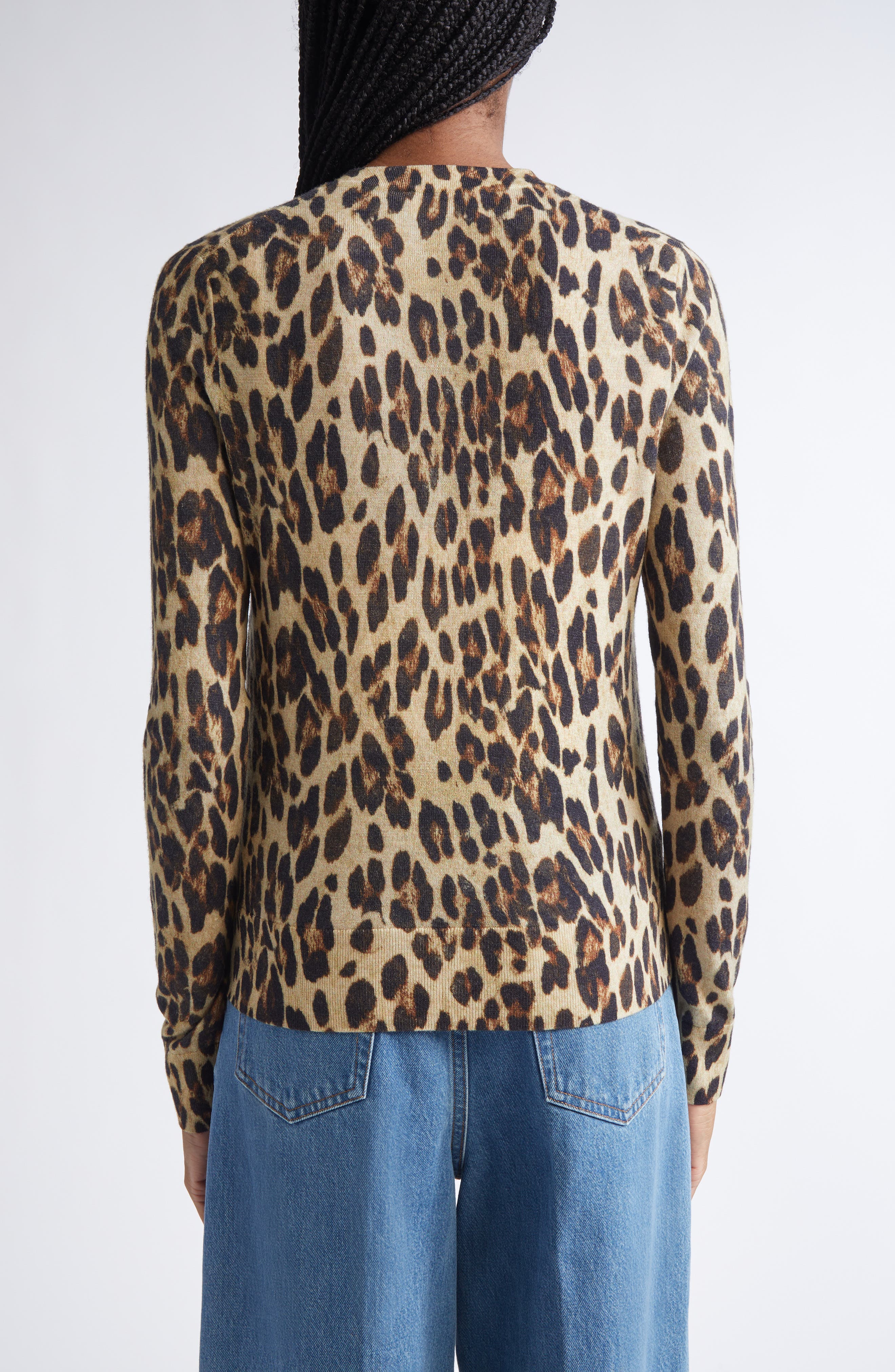Loepard Print Wool Cardigan - image 2