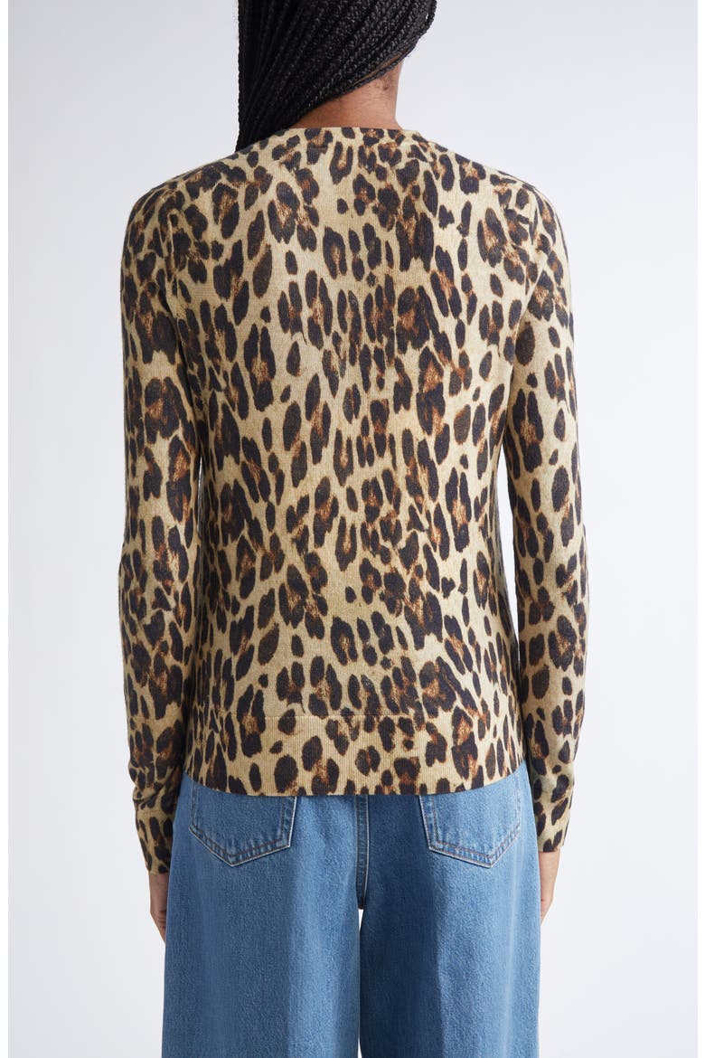 Loepard Print Wool Cardigan, Alternate, color, BRONZE LATTE MULTI