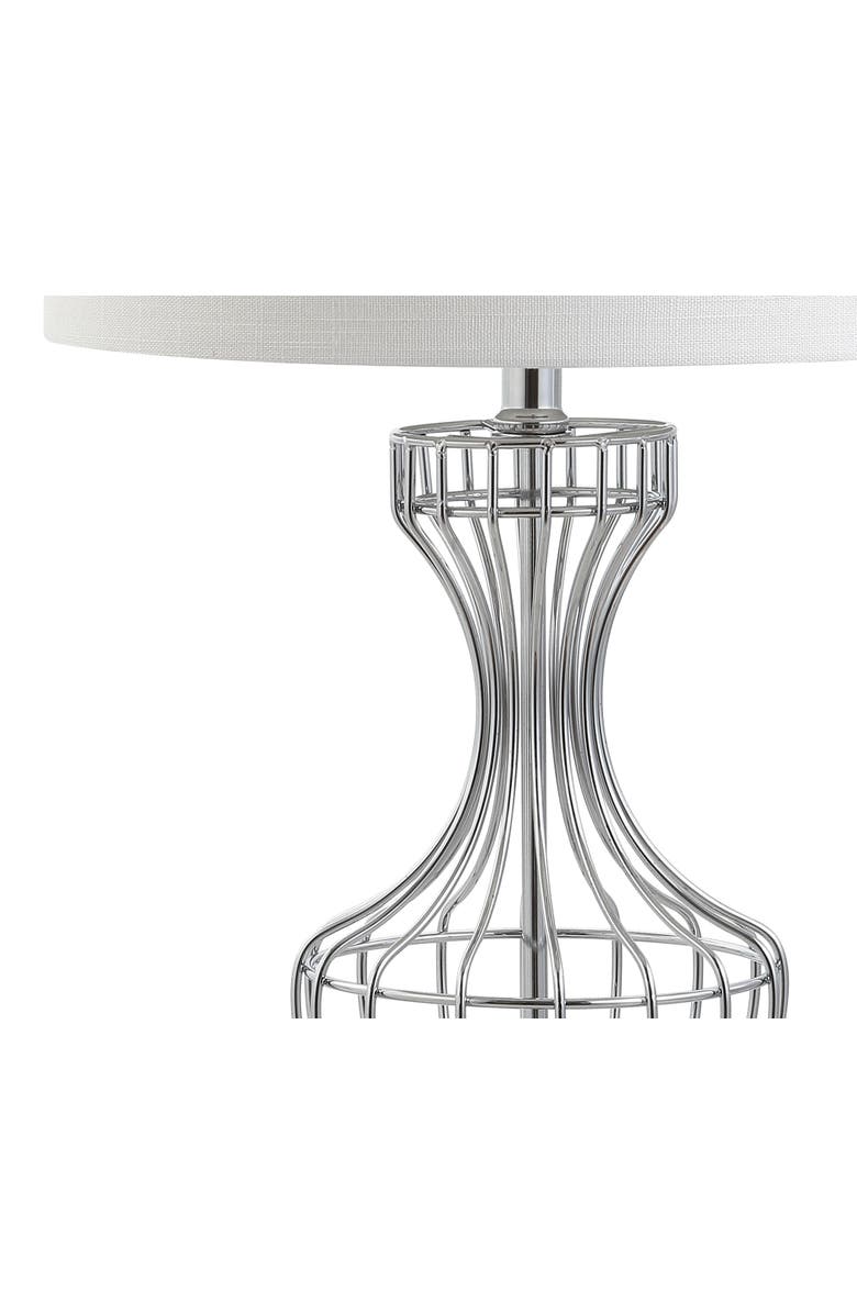 JONATHAN Y Honore Metal Wire Frame LED Table Lamp, Alternate, color, Chrome