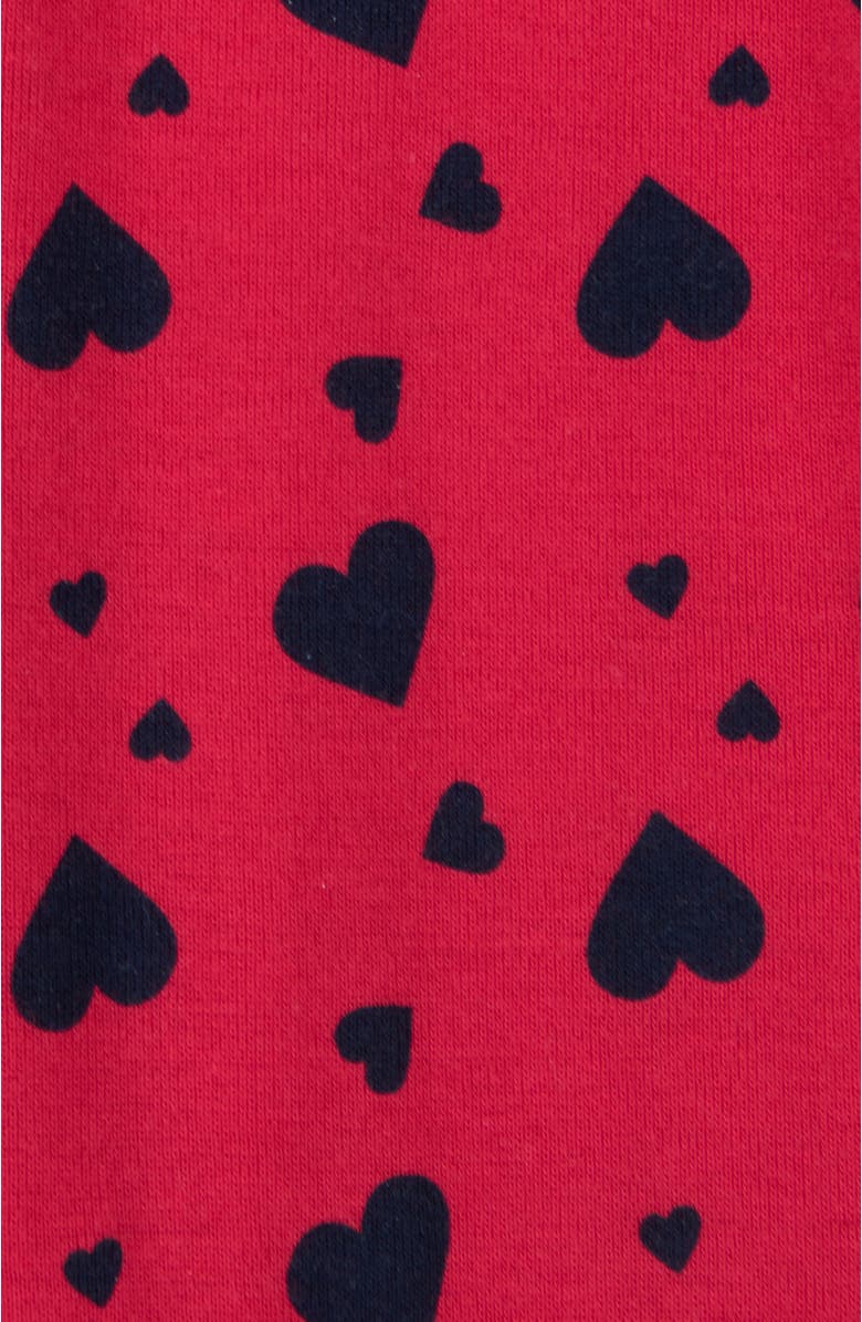 Leveret Footed Cotton Matching Family Pajamas, Whimsy & Fantasy Prints, Alternate, color, Navy Hearts
