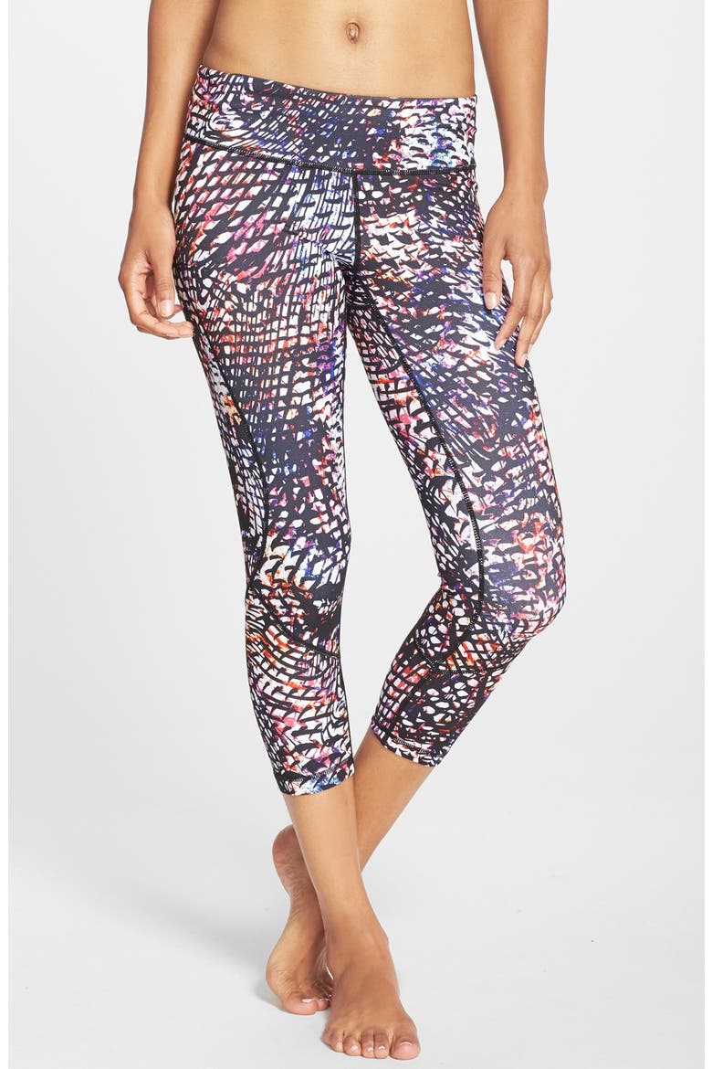 'Live In - Inspire' Slim Fit Capris, Main, color, BLACK ORBIT