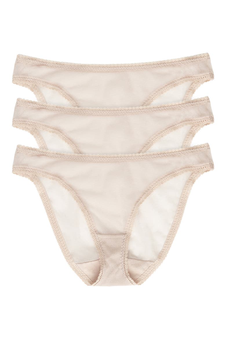 3-Pack Mesh Hip Bikinis, Main, color, CHAMPAGNE