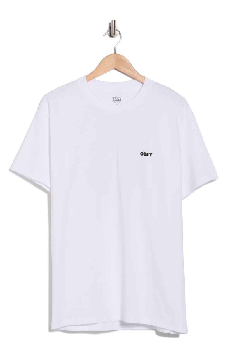 Obey Peace Target Graphic T-Shirt, Alternate, color, White