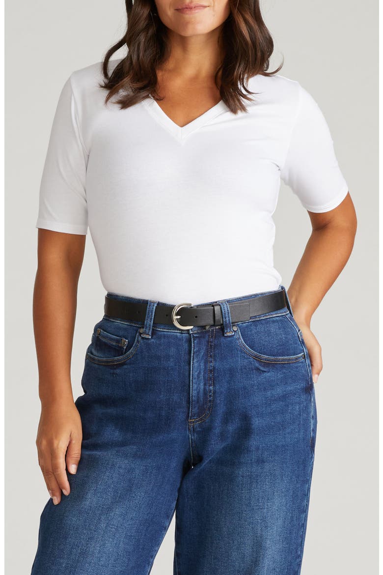 Stripe Cotton Jersey T-Shirt, Main, color, WHITE